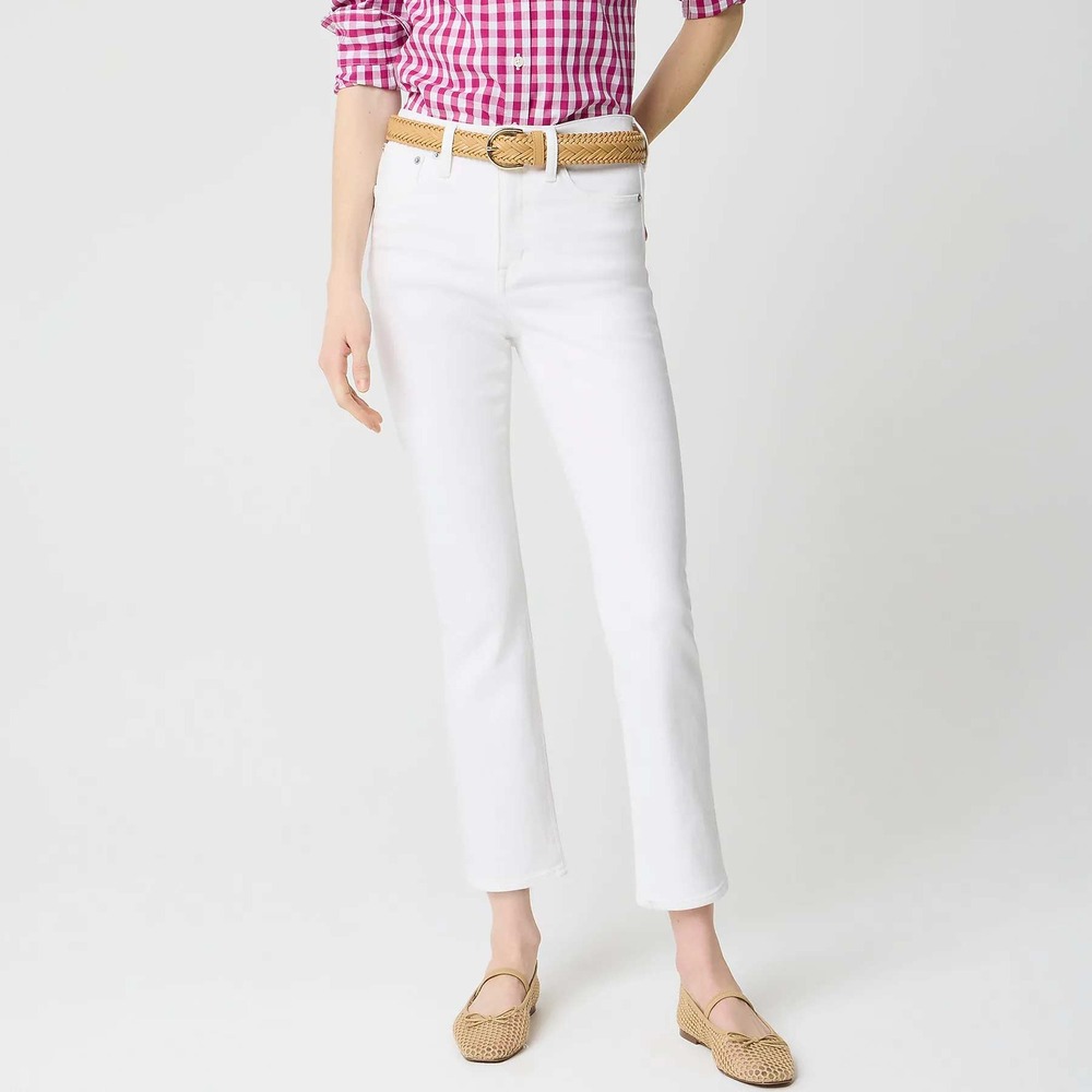 J Crew Womens Essential Straight White Stretch Denim Jeans Petite Size 25P